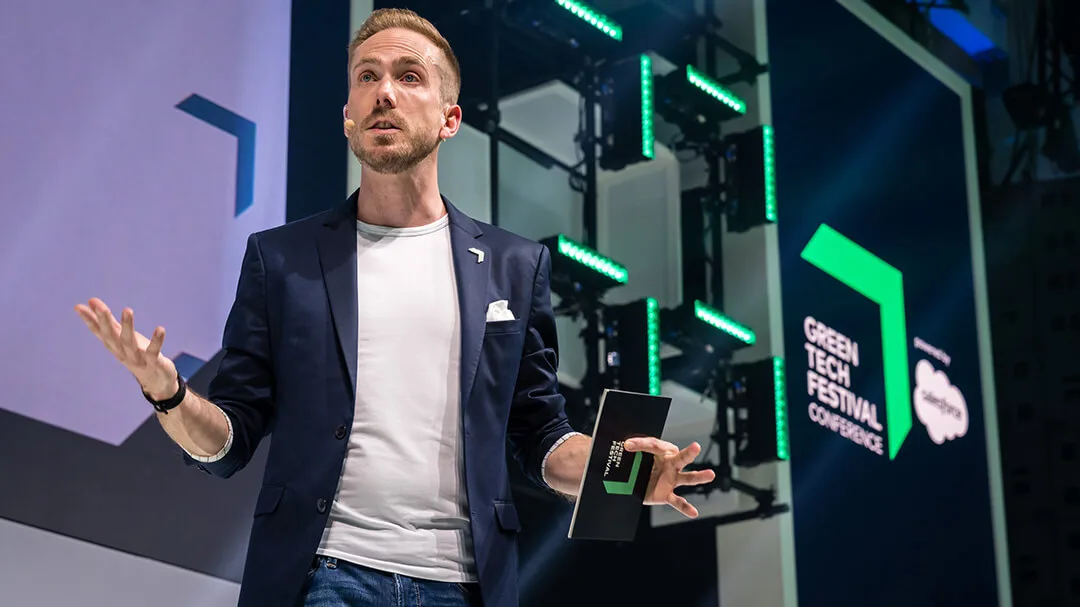 Felix Uhlig hosting the Greentech Festival 2021 in Berlin