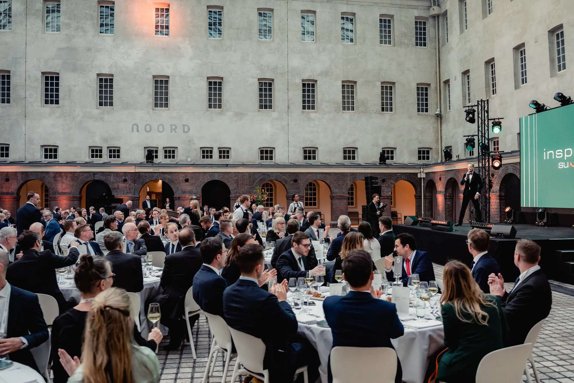 The evening gala of the Speira Inspeiration Summit 2023 at the Amsterdam maritime museum, Felix Uhlig on stage