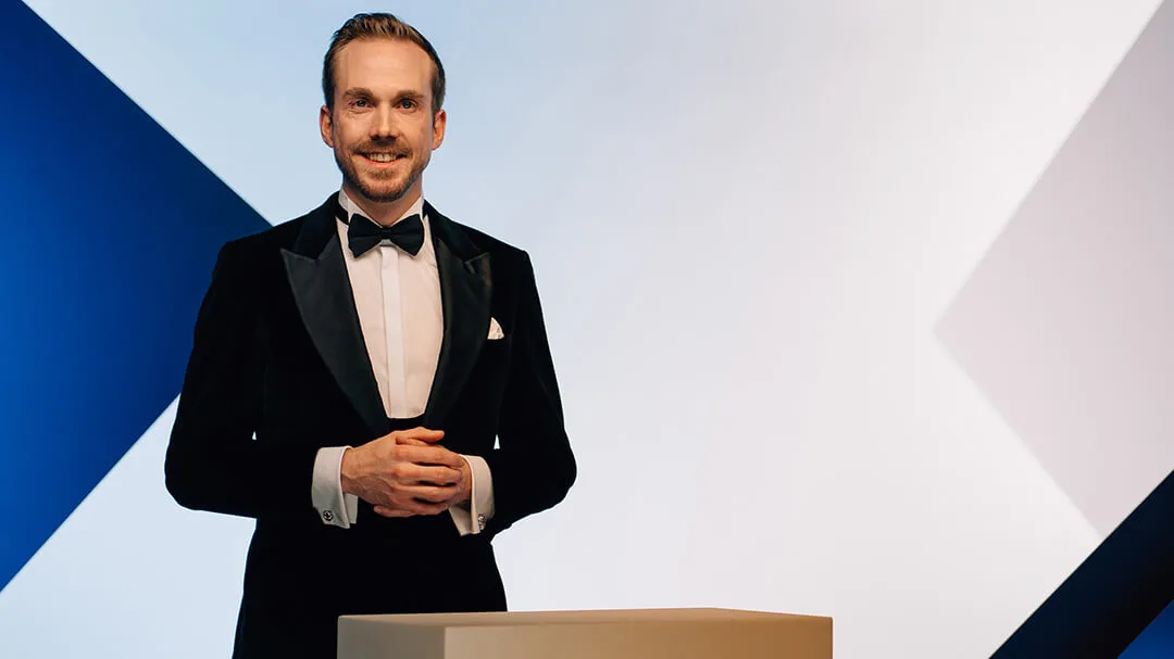 Felix Uhlig hosting the Ecolab Food Retail Service Award 2023