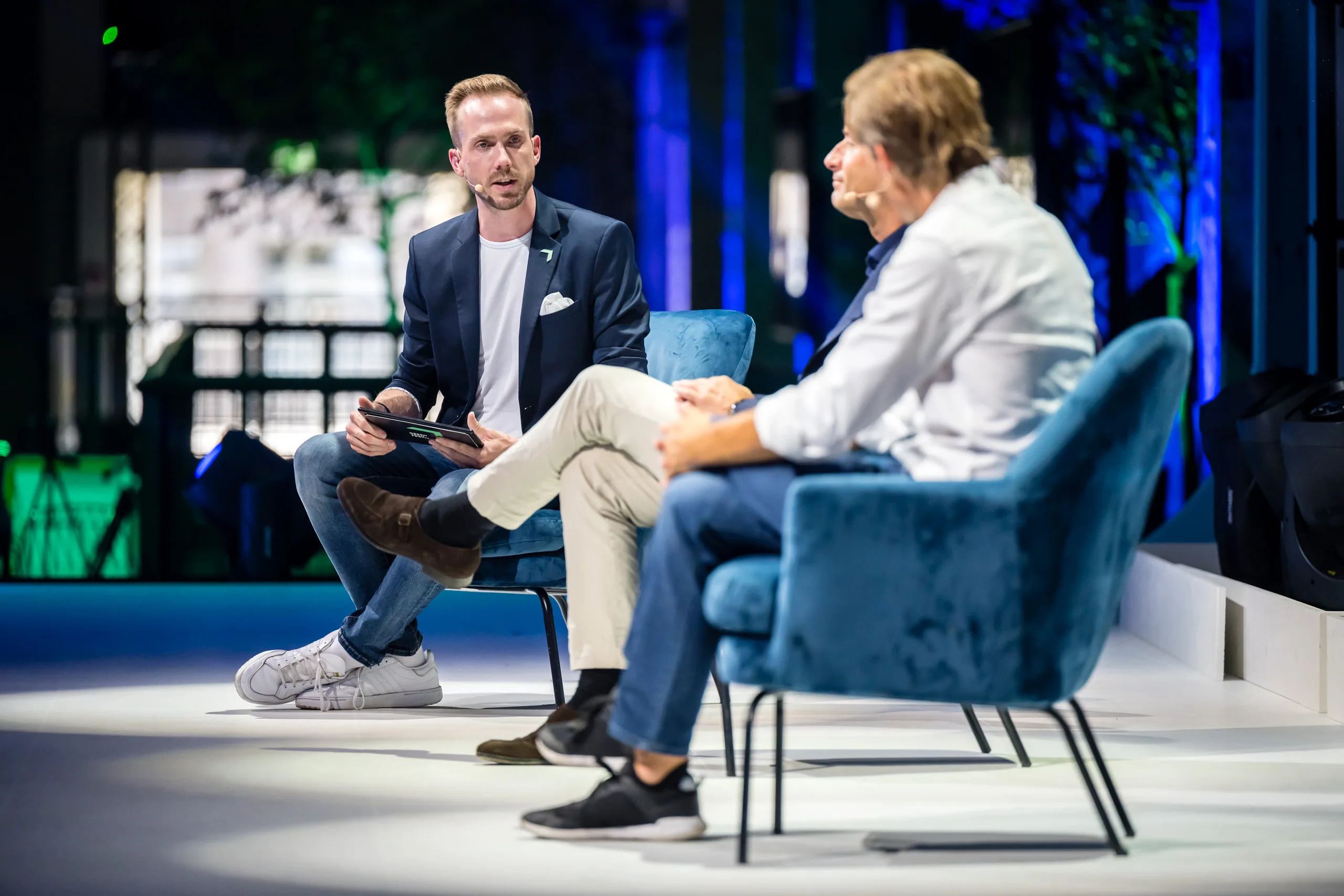 Felix Uhlig im Gespräch auf der Bühne des Greentech Festival 2021 in Berlin