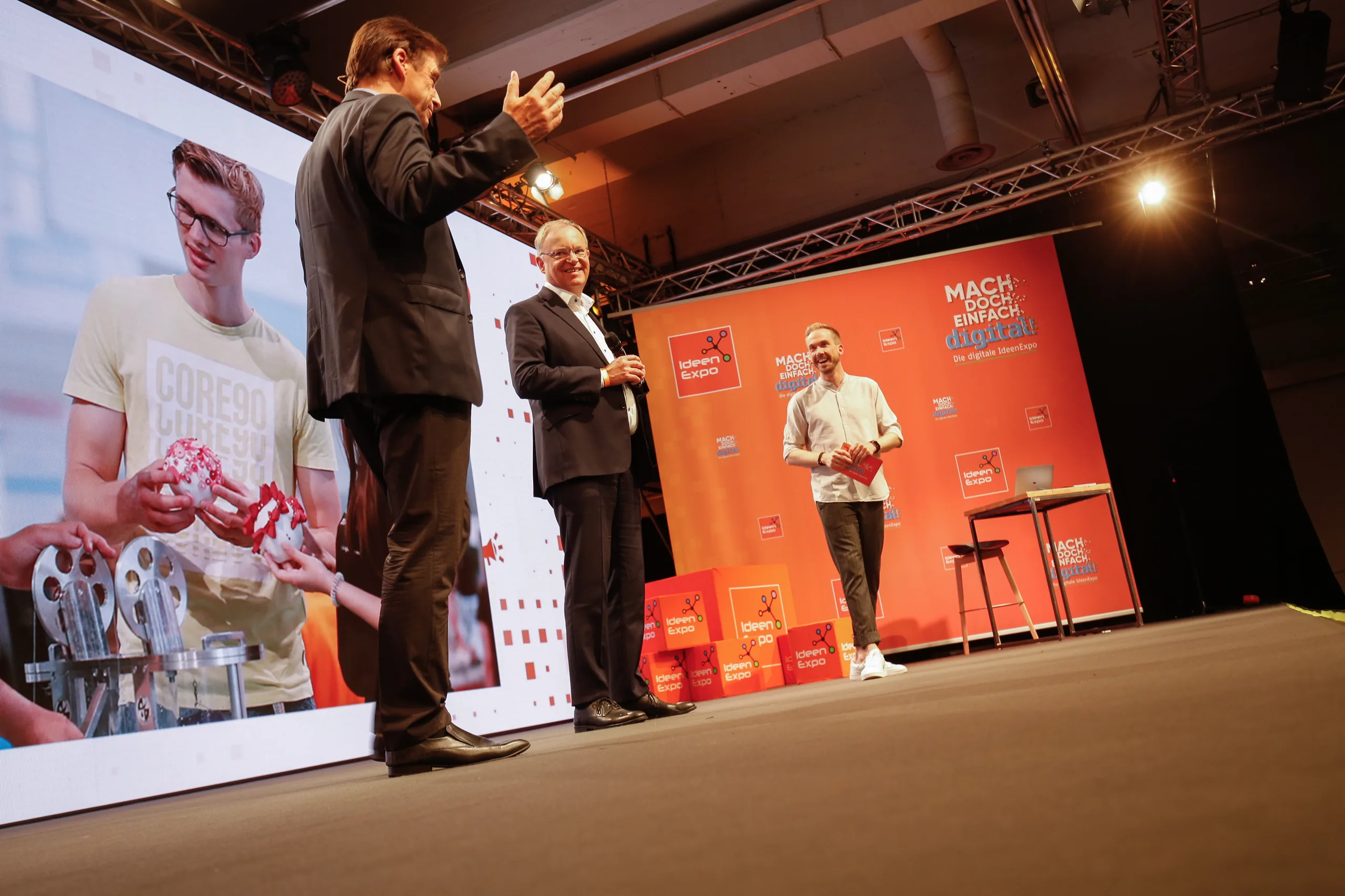 Opening of the digital IdeenExpo 2021 in Hannover with host Felix Uhlig on the main stage